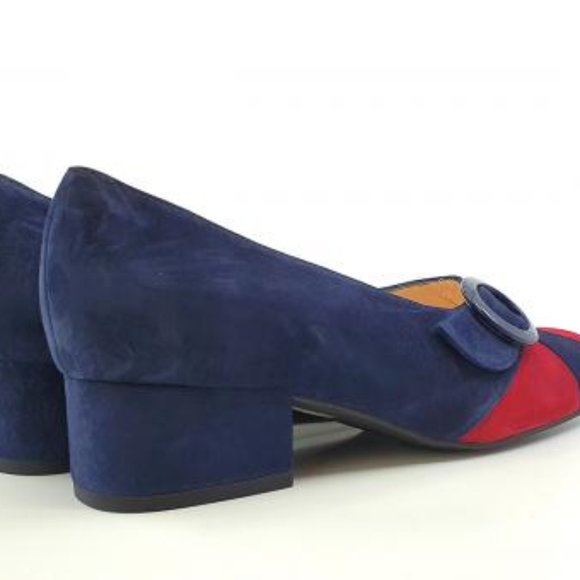 Modshoes Babs Navy and Cranberry Suede Shoes - Picture 2 of 4